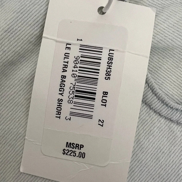 FRAME le Ultra Baggy Jean Shorts Vintage Bleached Out Blue Wash size 27 - Picture 8 of 10